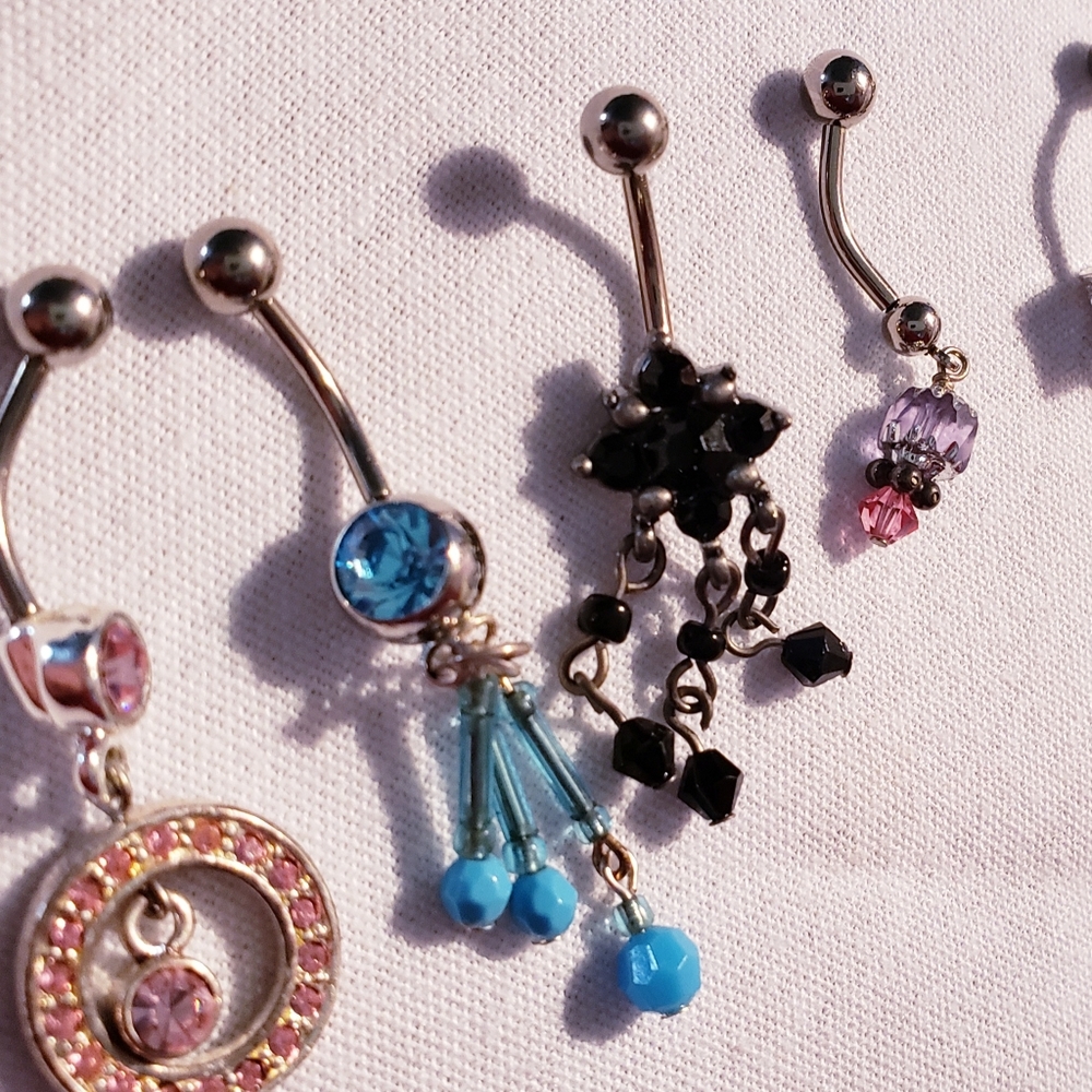 Belly button rings pierced jewelry bundle of 6 - Picture 4 of 14
